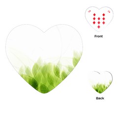 Green Leaves Pattern Playing Cards (Heart) 