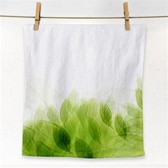 Green Leaves Pattern Face Towel