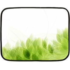 Green Leaves Pattern Double Sided Fleece Blanket (Mini) 