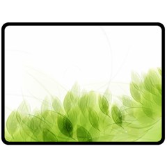 Green Leaves Pattern Fleece Blanket (large) 