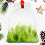 Green Leaves Pattern Bell Ornament (Two Sides) Front