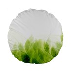 Green Leaves Pattern Standard 15  Premium Round Cushions Front