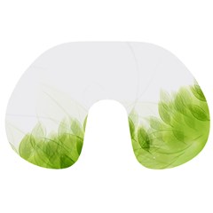 Green Leaves Pattern Travel Neck Pillows by Amaryn4rt