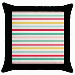 Papel De Envolver Hooray Circus Stripe Red Pink Dot Throw Pillow Case (black) by Amaryn4rt