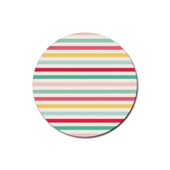 Papel De Envolver Hooray Circus Stripe Red Pink Dot Rubber Coaster (round)  by Amaryn4rt