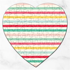 Papel De Envolver Hooray Circus Stripe Red Pink Dot Jigsaw Puzzle (heart)