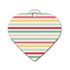 Papel De Envolver Hooray Circus Stripe Red Pink Dot Dog Tag Heart (one Side) by Amaryn4rt