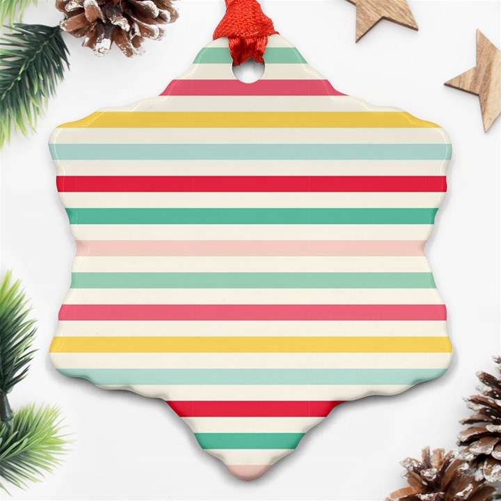 Papel De Envolver Hooray Circus Stripe Red Pink Dot Ornament (Snowflake)