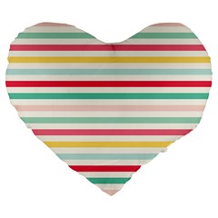 Papel De Envolver Hooray Circus Stripe Red Pink Dot Large 19  Premium Flano Heart Shape Cushions by Amaryn4rt