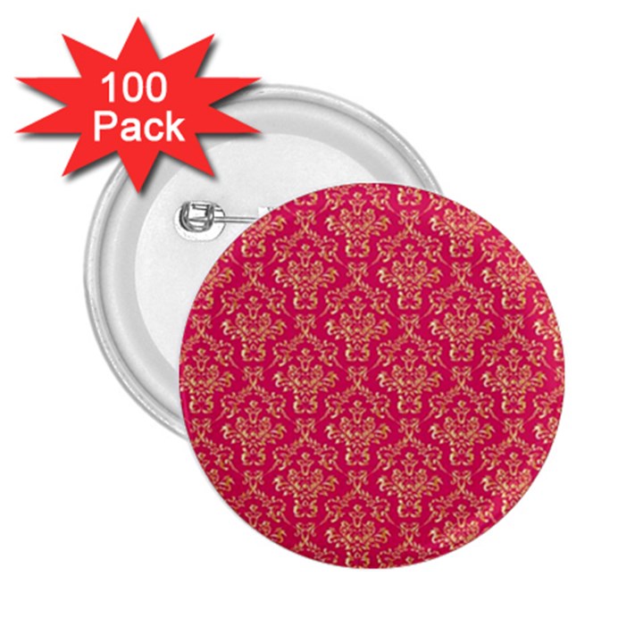 Damask Background Gold 2.25  Buttons (100 pack) 