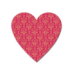 Damask Background Gold Heart Magnet