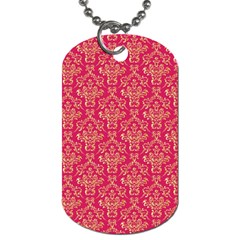 Damask Background Gold Dog Tag (two Sides) by Amaryn4rt