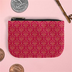 Damask Background Gold Mini Coin Purses