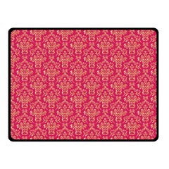 Damask Background Gold Double Sided Fleece Blanket (small) 