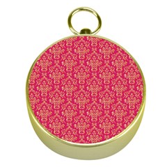 Damask Background Gold Gold Compasses