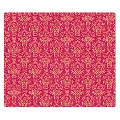 Damask Background Gold Double Sided Flano Blanket (small) 