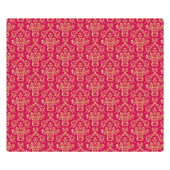 Damask Background Gold Double Sided Flano Blanket (Small) 