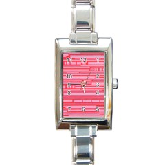 Index Red Pink Rectangle Italian Charm Watch by Amaryn4rt