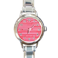 Index Red Pink Round Italian Charm Watch