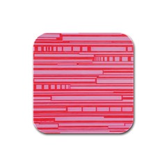 Index Red Pink Rubber Square Coaster (4 Pack) 