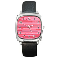 Index Red Pink Square Metal Watch