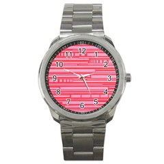 Index Red Pink Sport Metal Watch