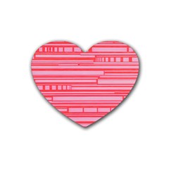 Index Red Pink Rubber Coaster (heart) 