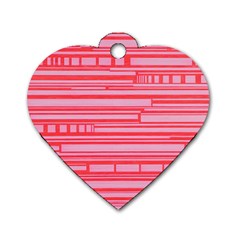 Index Red Pink Dog Tag Heart (one Side)