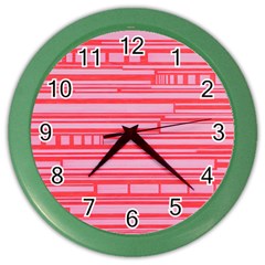 Index Red Pink Color Wall Clocks by Amaryn4rt