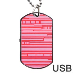 Index Red Pink Dog Tag Usb Flash (one Side)