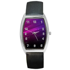 Purple Wallpaper Barrel Style Metal Watch