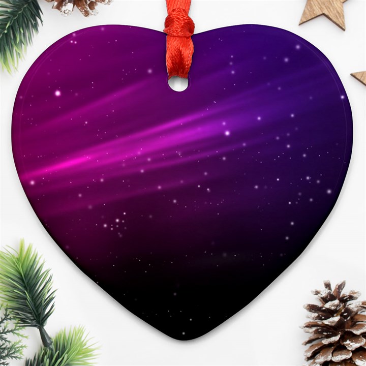 Purple Wallpaper Heart Ornament (Two Sides)