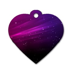 Purple Wallpaper Dog Tag Heart (two Sides)