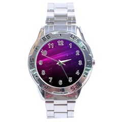 Purple Wallpaper Stainless Steel Analogue Watch