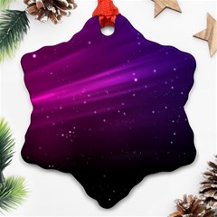 Purple Wallpaper Snowflake Ornament (two Sides)