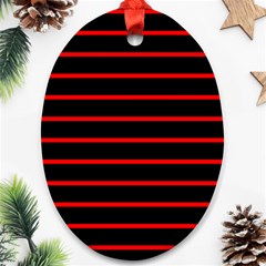 Red And Black Horizontal Lines And Stripes Seamless Tileable Ornament (oval) by Amaryn4rt