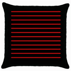 Red And Black Horizontal Lines And Stripes Seamless Tileable Throw Pillow Case (black) by Amaryn4rt