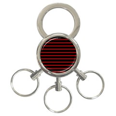 Red And Black Horizontal Lines And Stripes Seamless Tileable 3-ring Key Chains by Amaryn4rt