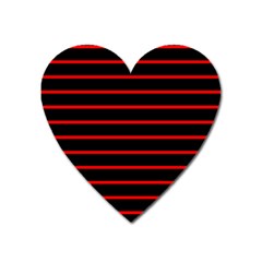 Red And Black Horizontal Lines And Stripes Seamless Tileable Heart Magnet