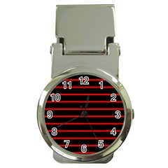 Red And Black Horizontal Lines And Stripes Seamless Tileable Money Clip Watches