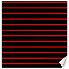 Red And Black Horizontal Lines And Stripes Seamless Tileable Canvas 16  X 16   by Amaryn4rt