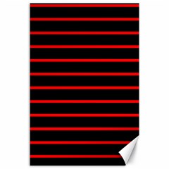 Red And Black Horizontal Lines And Stripes Seamless Tileable Canvas 24  X 36  by Amaryn4rt