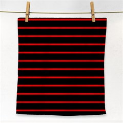 Red And Black Horizontal Lines And Stripes Seamless Tileable Face Towel