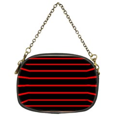 Red And Black Horizontal Lines And Stripes Seamless Tileable Chain Purses (one Side) 