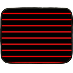 Red And Black Horizontal Lines And Stripes Seamless Tileable Fleece Blanket (mini) by Amaryn4rt