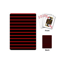 Red And Black Horizontal Lines And Stripes Seamless Tileable Playing Cards (mini)  by Amaryn4rt