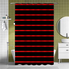 Red And Black Horizontal Lines And Stripes Seamless Tileable Shower Curtain 48  X 72  (small)  by Amaryn4rt