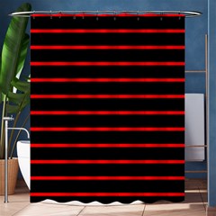 Red And Black Horizontal Lines And Stripes Seamless Tileable Shower Curtain 60  X 72  (medium)  by Amaryn4rt