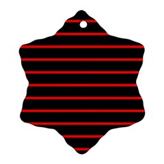 Red And Black Horizontal Lines And Stripes Seamless Tileable Ornament (snowflake) by Amaryn4rt