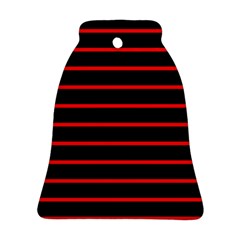 Red And Black Horizontal Lines And Stripes Seamless Tileable Bell Ornament (two Sides) by Amaryn4rt